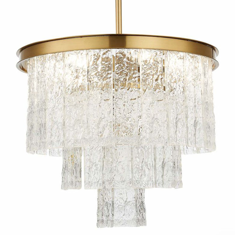 Люстра Renea Textured Glass Chandelier Brass Латунь Прозрачное Стекло Люстра Renea Textured Glass Chandelier Brass Латунь Прозрачное Стекло в Тюмени | Loft Concept