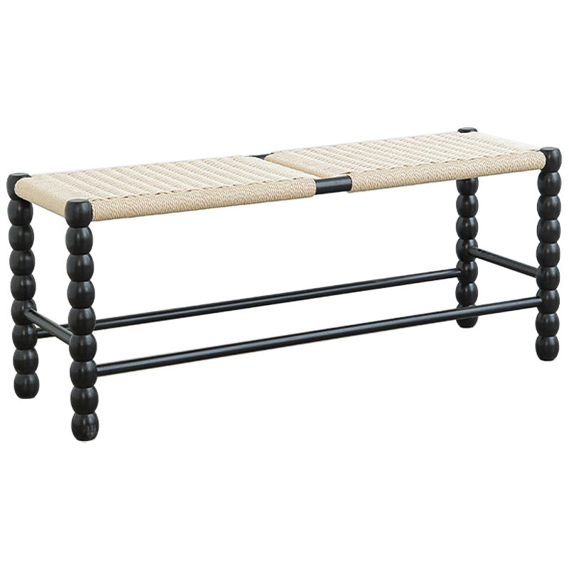 Банкетка French Corner Banquet Black 100 см Черный Бежевый Банкетка French Corner Banquet Black 100 см Черный Бежевый в Тюмени | Loft Concept