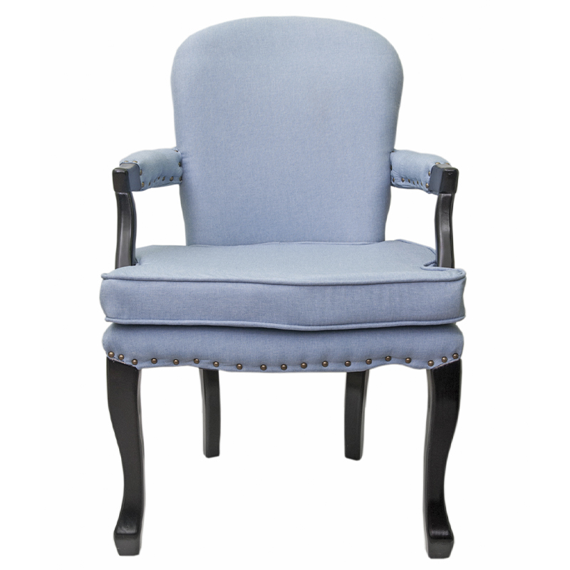 Кресло Aubrey Classical Armchair blue flax Голубой Черный Кресло Aubrey Classical Armchair blue flax Голубой Черный в Тюмени | Loft Concept