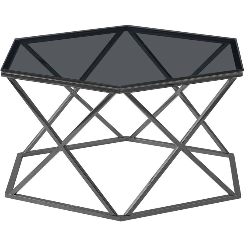 Столик кофейный Ormando Collection Dark Chrome №1 Темный хром Стекло Смок Столик кофейный Ormando Collection Dark Chrome №1 Темный хром Стекло Смок в Тюмени | Loft Concept