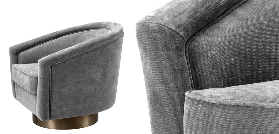 Кресло Eichholtz Swivel Chair Catene Grey - фото №1