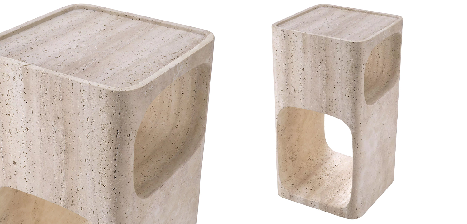 Приставной стол Eichholtz Side Table Adler Travertine - фото