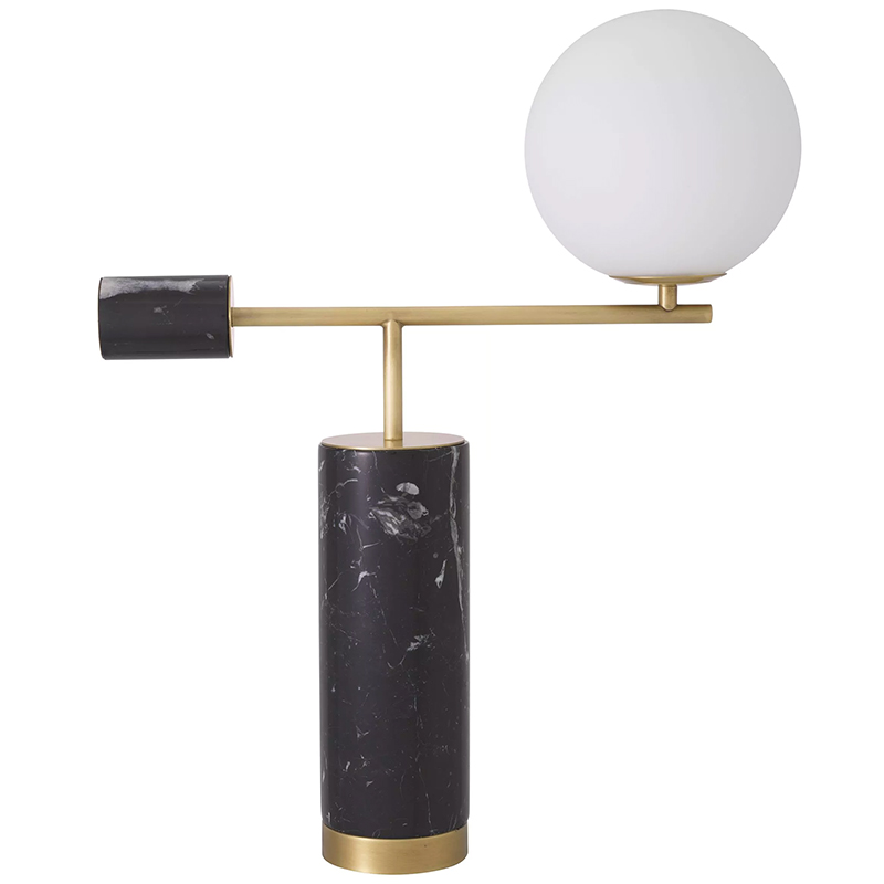 Настольная лампа Eichholtz Table Lamp Xperience Black Черный Мрамор Nero Латунь Белое матовое стекло Настольная лампа Eichholtz Table Lamp Xperience Black Черный Мрамор Nero Латунь Белое матовое стекло в Тюмени | Loft Concept