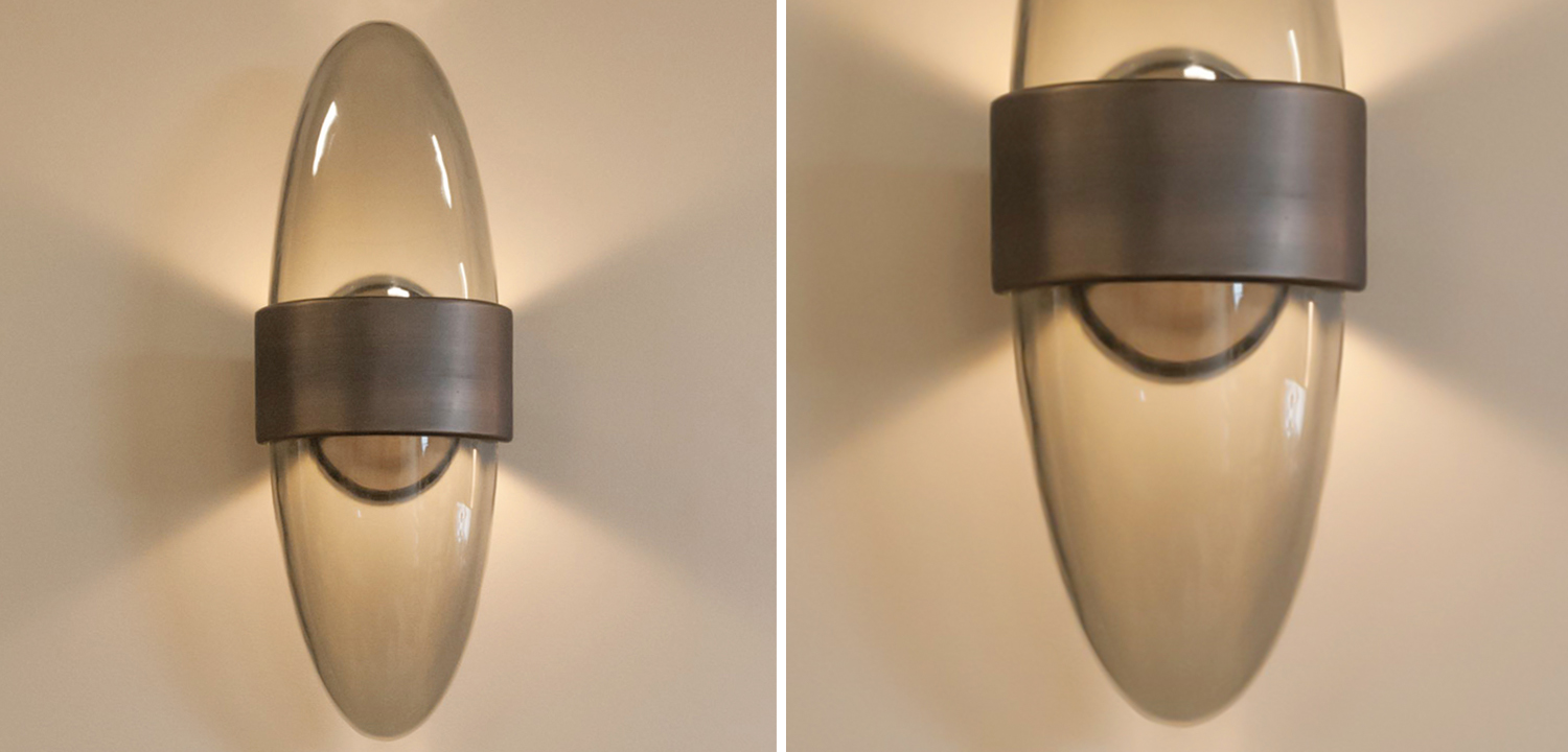 Дизайнерское Бра Серое Стекло Hilliard Sophia - фото