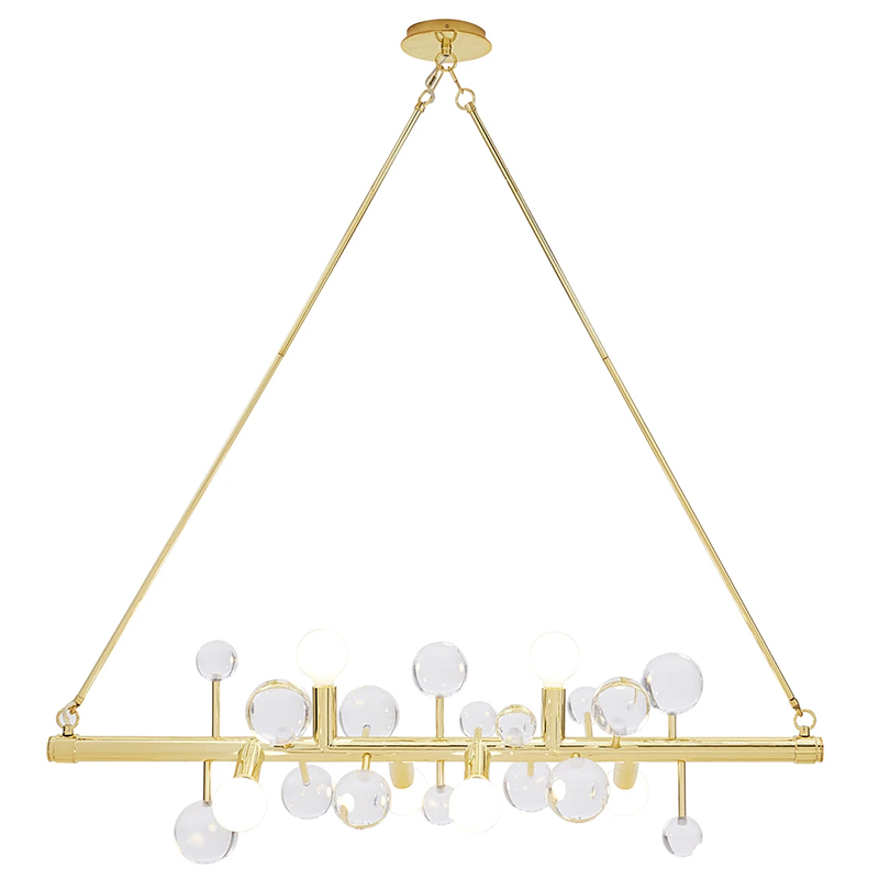 Люстра Jonathan Adler SIX-LIGHT LINEAR CHANDELIER Clear Золотой Прозрачное Стекло Белый Люстра Jonathan Adler SIX-LIGHT LINEAR CHANDELIER Clear Золотой Прозрачное Стекло Белый в Тюмени | Loft Concept