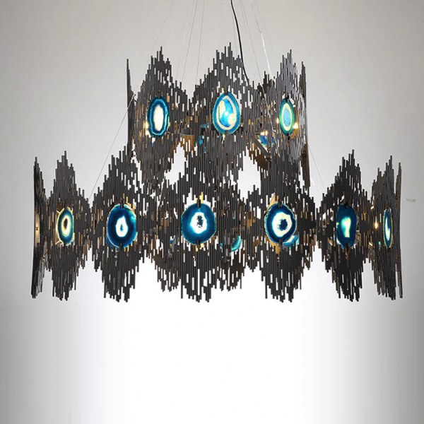 Люстра Calypso Chandelier 24 Золотой Графит Морская синь Люстра Calypso Chandelier 24 Золотой Графит Морская синь в Тюмени | Loft Concept