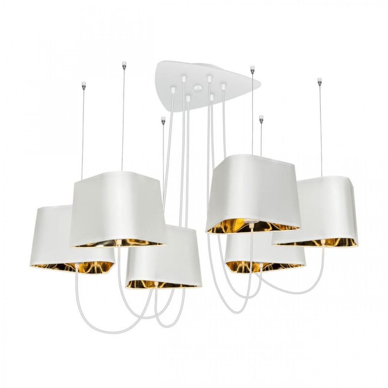 Люстра Designheure Lighting White 6 плафонов Белый Золотой Люстра Designheure Lighting White 6 плафонов Белый Золотой в Тюмени | Loft Concept