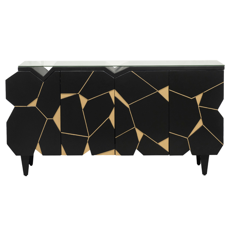 Комод геометрический декор Mosaik Chest of drawers Черный Черный Золотой Комод геометрический декор Mosaik Chest of drawers Черный Черный Золотой в Тюмени | Loft Concept