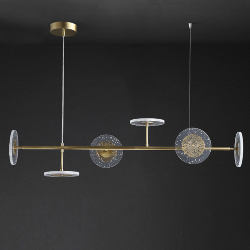 Люстра Discs Flowers Chandelier Латунь Прозрачный Люстра Discs Flowers Chandelier Латунь Прозрачный в Тюмени | Loft Concept