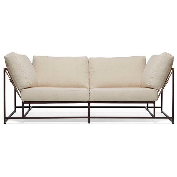 Двухместный диван Canvas & Copper Two Seat Sofa Молочный Двухместный диван Canvas & Copper Two Seat Sofa Молочный в Тюмени | Loft Concept