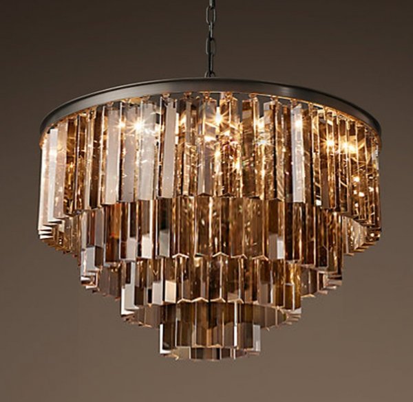 Люстра RH 1920s Odeon Smoke Glass Fringe Chandelier -60 Черный Люстра RH 1920s Odeon Smoke Glass Fringe Chandelier -60 Черный в Тюмени | Loft Concept