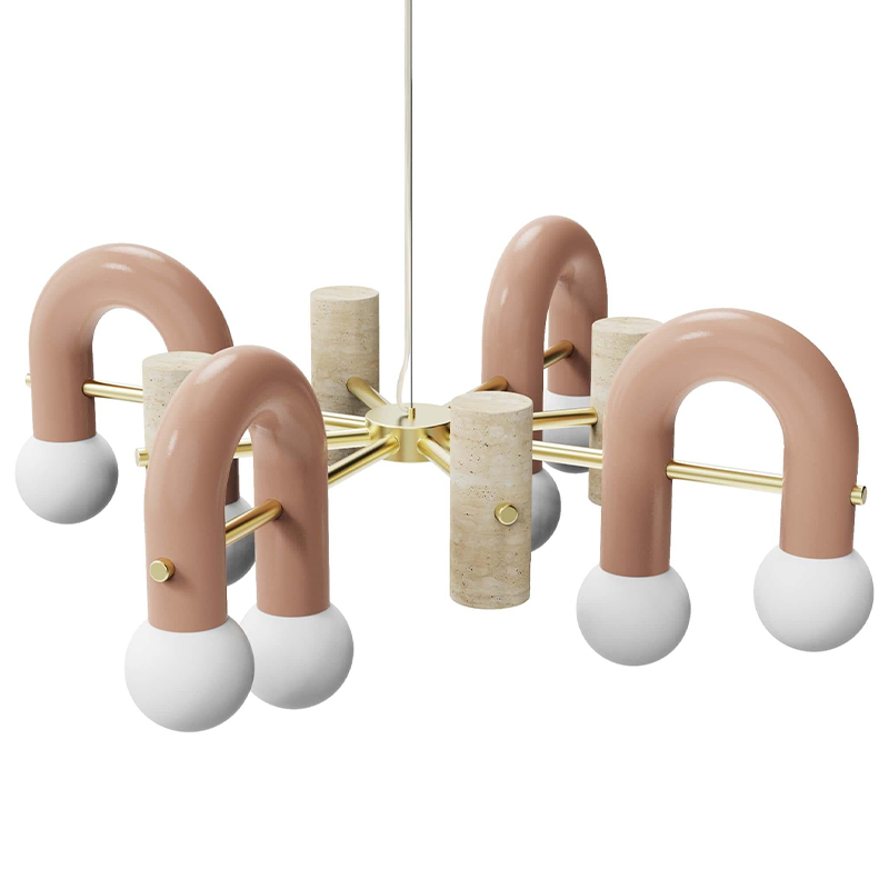 Люстра PYPPE 100 UTU SOULFUL LIGHTING Розовый Песочный Белый Латунь Люстра PYPPE 100 UTU SOULFUL LIGHTING Розовый Песочный Белый Латунь в Тюмени | Loft Concept
