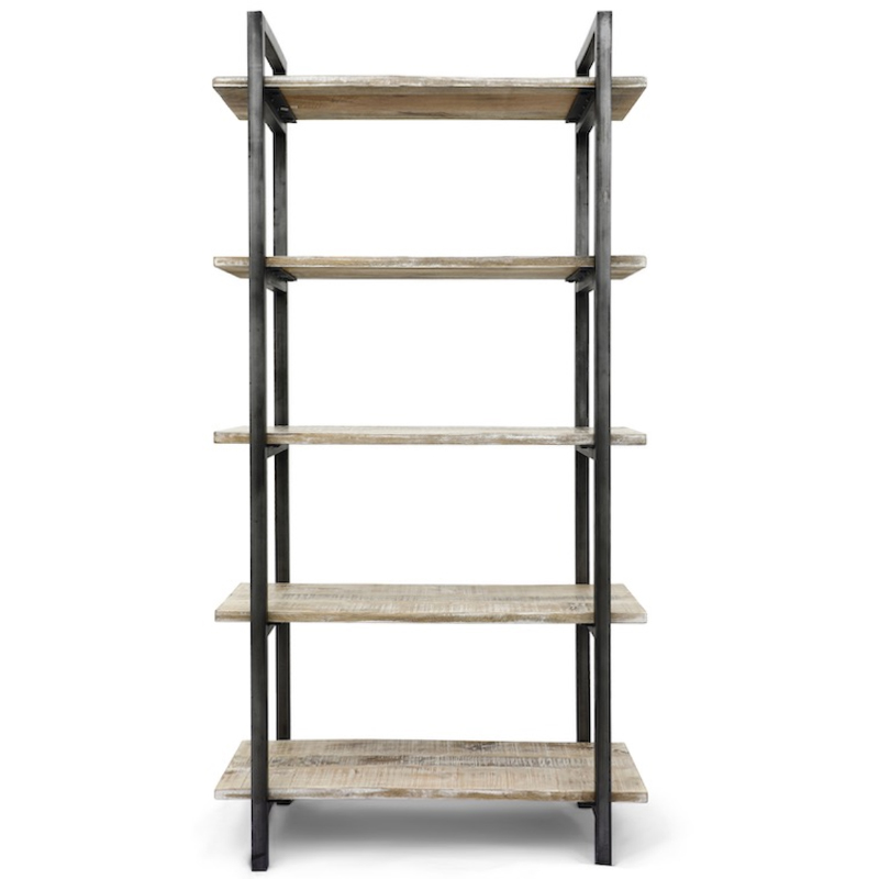 Стеллаж Takari Industrial light Wood Белый винтажная патина Черный Стеллаж Takari Industrial light Wood Белый винтажная патина Черный в Тюмени | Loft Concept