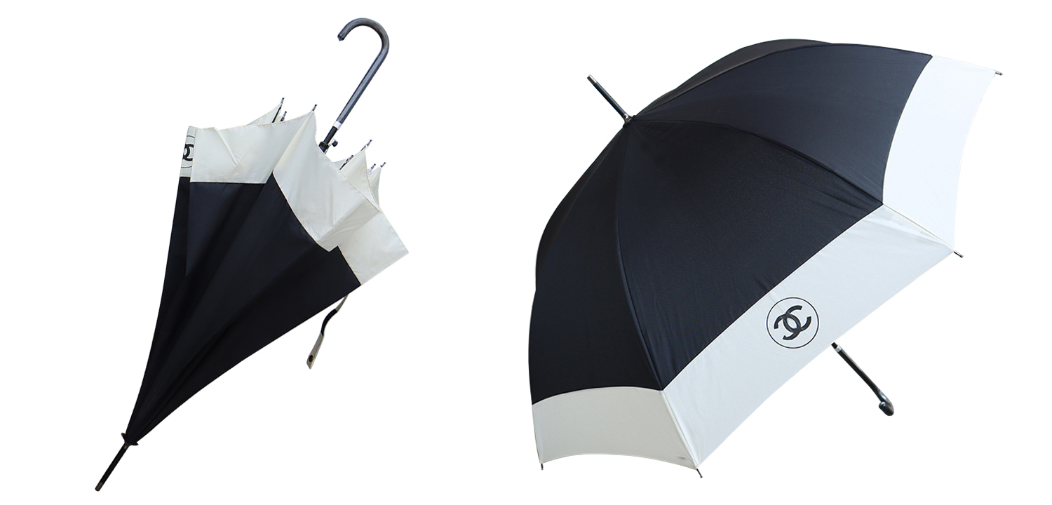 Зонт раскладной CHANEL дизайн 020 Черный цвет - фото