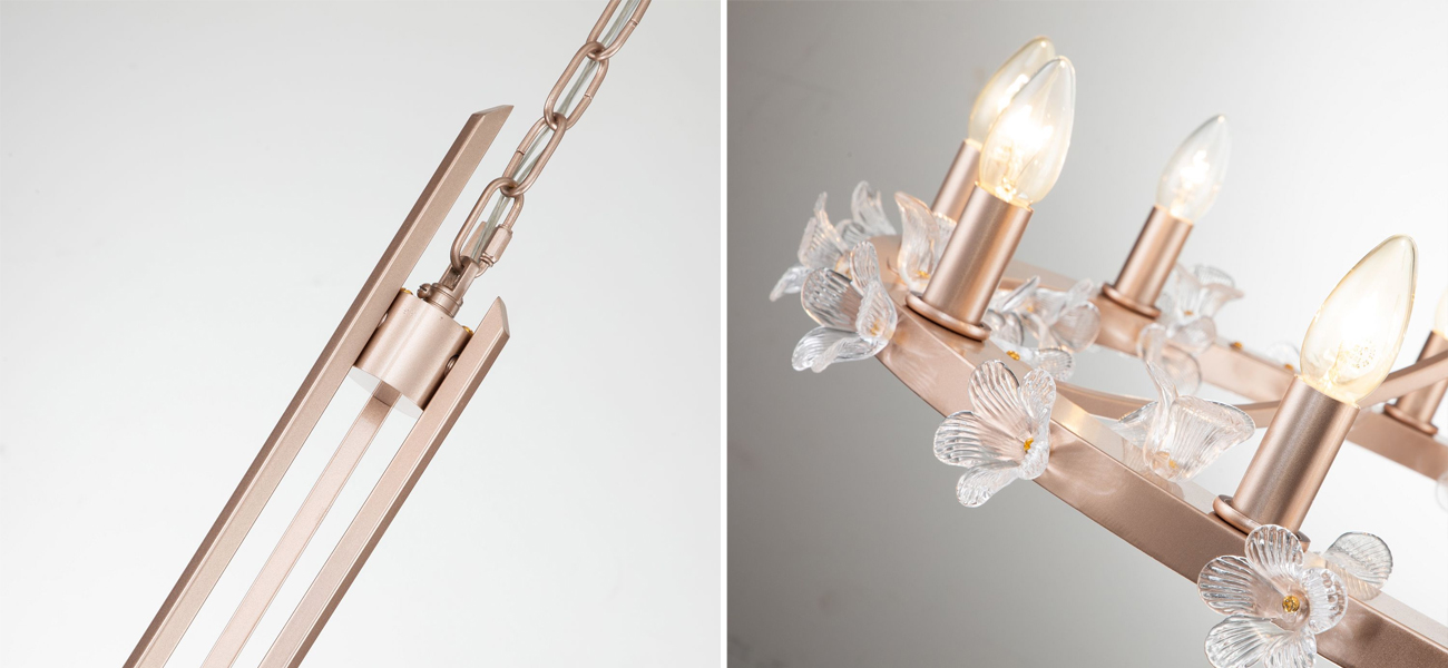 Люстра с декором из стеклянных цветов Myosotis - фото №1