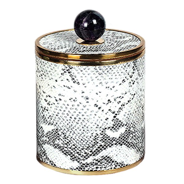 Шкатулка SNAKE CYLINDRE BOX Серый Шкатулка SNAKE CYLINDRE BOX Серый в Тюмени | Loft Concept