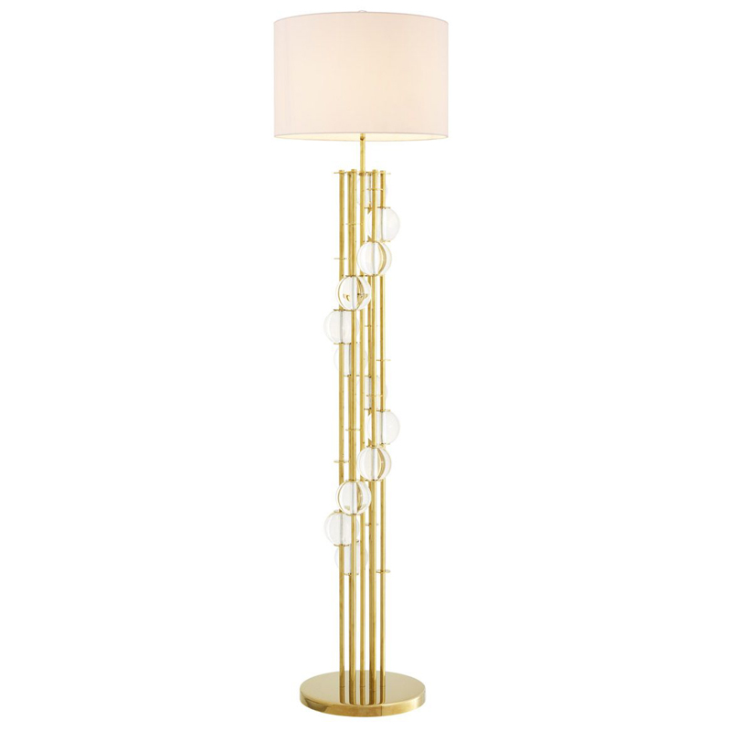 Торшер Eichholtz Floor Lamp Lorenzo Gold & white Глянцевое золото Белый Прозрачный Торшер Eichholtz Floor Lamp Lorenzo Gold & white Глянцевое золото Белый Прозрачный в Тюмени | Loft Concept