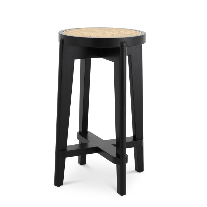 Полубарный стул Eichholtz Counter Stool Dareau black Бежевый Черный Полубарный стул Eichholtz Counter Stool Dareau black Бежевый Черный в Тюмени | Loft Concept