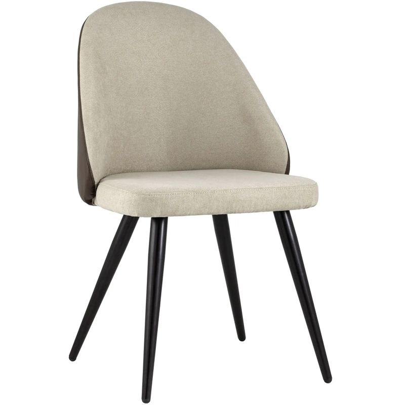 Стул Miruna Fabric and Leather Chair Бежевый Коричневый Черный Стул Miruna Fabric and Leather Chair Бежевый Коричневый Черный в Тюмени | Loft Concept