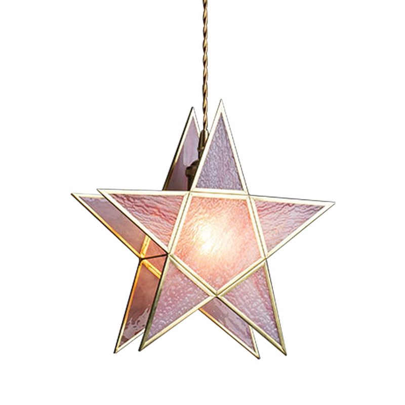 Подвесной светильник Star Pink Glass Hanging Light Розовый Латунь Подвесной светильник Star Pink Glass Hanging Light Розовый Латунь в Тюмени | Loft Concept