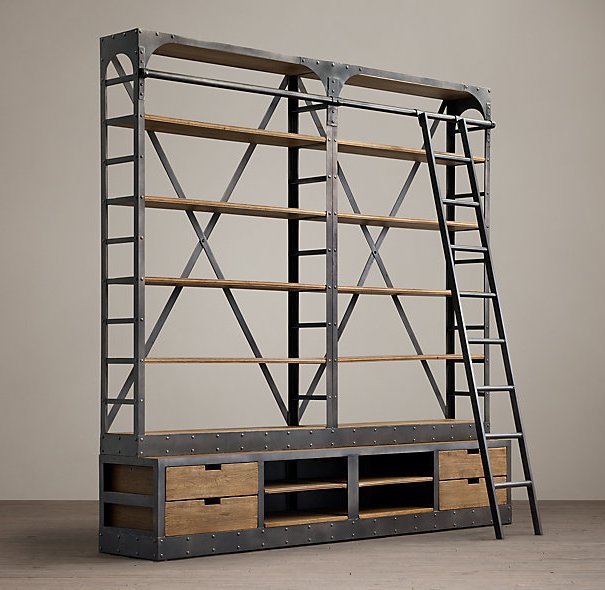 Стеллаж Industrial Iron Белый дуб Стеллаж Industrial Iron Белый дуб в Тюмени | Loft Concept