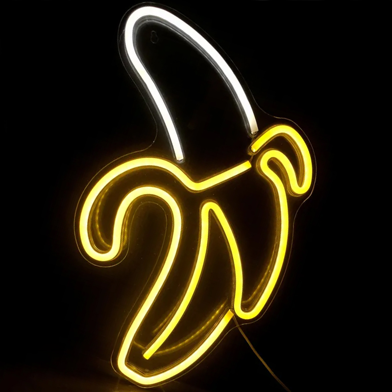 Неоновая настенная лампа Banana Neon Wall Lamp Прозрачный Белый Желтый Неоновая настенная лампа Banana Neon Wall Lamp Прозрачный Белый Желтый в Тюмени | Loft Concept