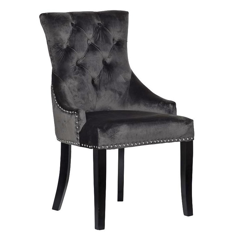 Стул Cozy Gray Chair Серый Хром Черный Стул Cozy Gray Chair Серый Хром Черный в Тюмени | Loft Concept