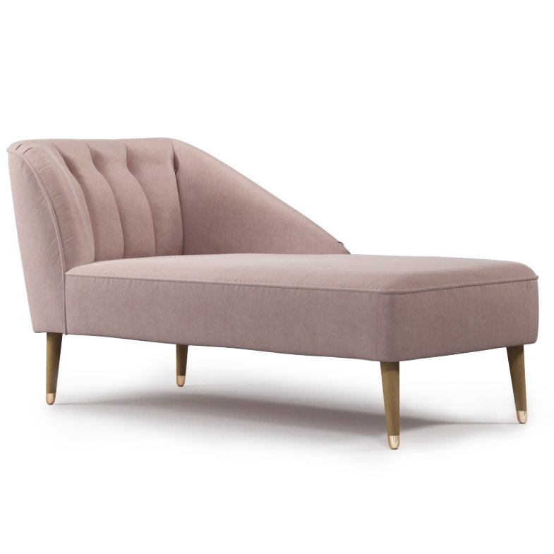 Кушетка Chaise Longue, Pink Cotton Velvet Розовый пастельный в Тюмени | Loft Concept 