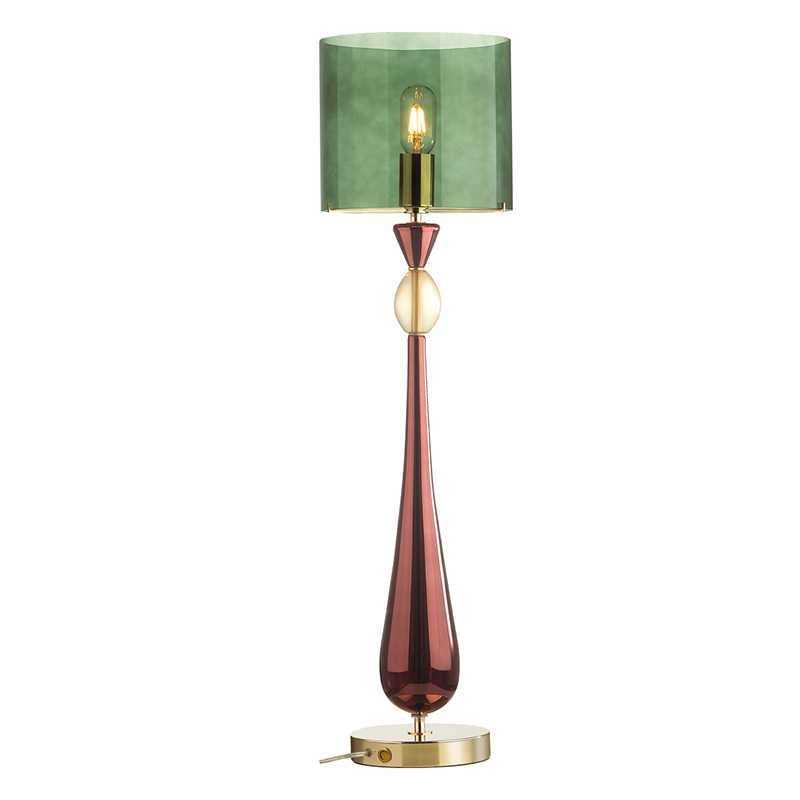 Настольная лампа Roser Green Burgundy Table Lamp Бургундский красный Золотой Зеленый Настольная лампа Roser Green Burgundy Table Lamp Бургундский красный Золотой Зеленый в Тюмени | Loft Concept