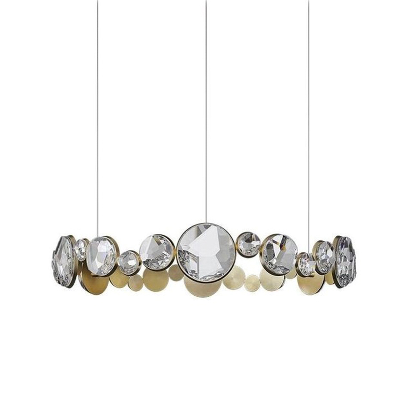Люстра RING horizontal chandelier with crystals Прозрачный Латунь Люстра RING horizontal chandelier with crystals Прозрачный Латунь в Тюмени | Loft Concept