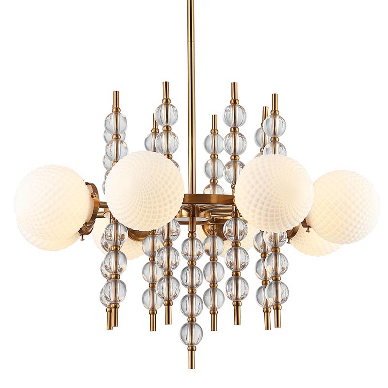 Люстра Addelyn Chandelier 8 lamp Белый Латунь Люстра Addelyn Chandelier 8 lamp Белый Латунь в Тюмени | Loft Concept
