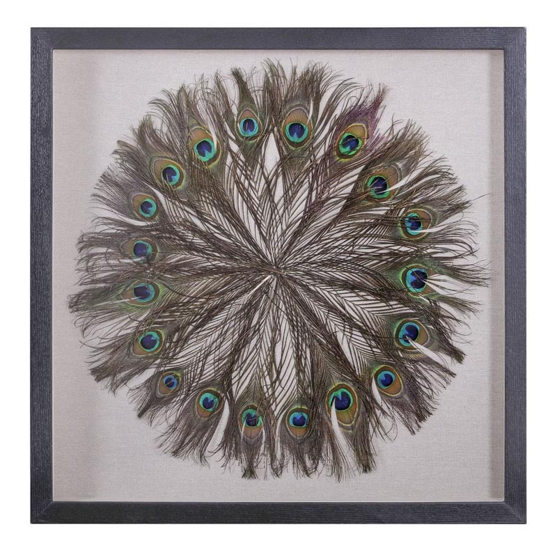 Панно Peacock Feather Circle Коричневый Черный Кремовый Панно Peacock Feather Circle Коричневый Черный Кремовый в Тюмени | Loft Concept