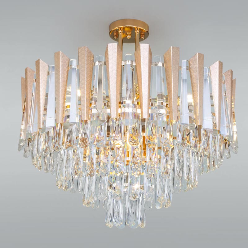 Потолочная люстра Crystal Edge Chandelier Прозрачный (Transparent) Золотой Потолочная люстра Crystal Edge Chandelier Прозрачный (Transparent) Золотой в Тюмени | Loft Concept