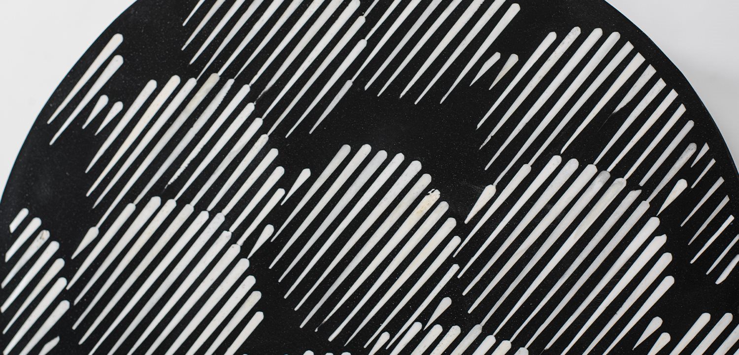 Табурет Black&white Indian Bone Inlay stool - фото