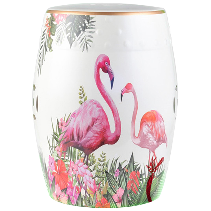 Керамический табурет Flamingo Tropical Animal Ceramic Stool White Белый Розовый Зеленый Керамический табурет Flamingo Tropical Animal Ceramic Stool White Белый Розовый Зеленый в Тюмени | Loft Concept