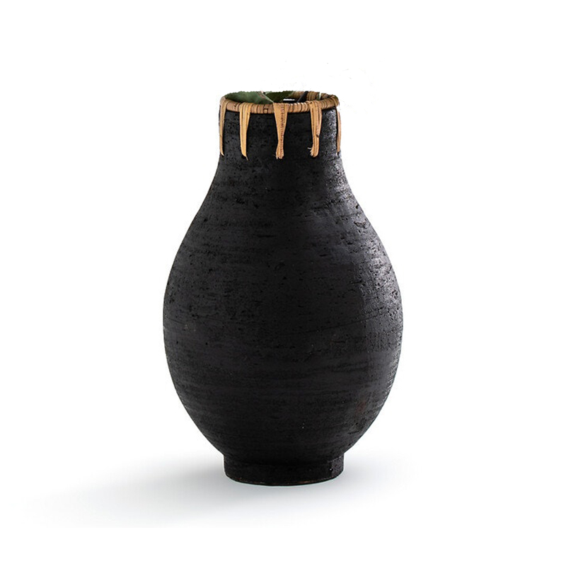 Ваза Ceramic Vase & Rattan D20 Черный Ваза Ceramic Vase & Rattan D20 Черный в Тюмени | Loft Concept
