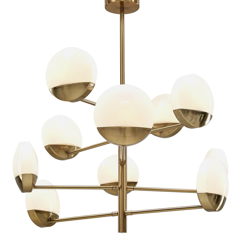 Люстра Perla Chandelier 10 Золотой Белое матовое стекло Люстра Perla Chandelier 10 Золотой Белое матовое стекло в Тюмени | Loft Concept