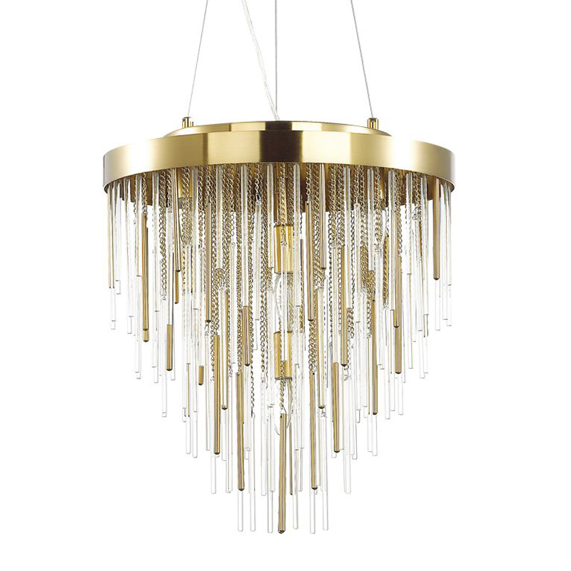 Люстра Luxury Gold & Glass Stripes Золотой Люстра Luxury Gold & Glass Stripes Золотой в Тюмени | Loft Concept
