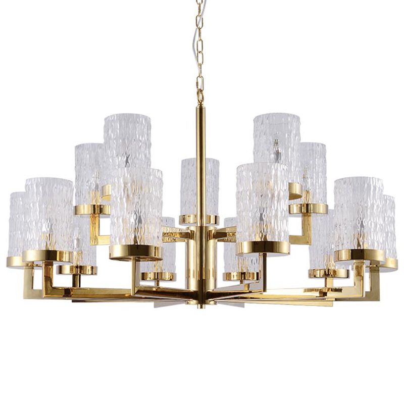 Люстра Estebe Glass Gold Chandelier 14 Золотой Прозрачный Люстра Estebe Glass Gold Chandelier 14 Золотой Прозрачный в Тюмени | Loft Concept