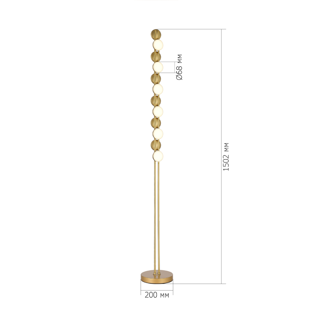 Торшер с фигурным золотистом основанием Maxine Light в Тюмени