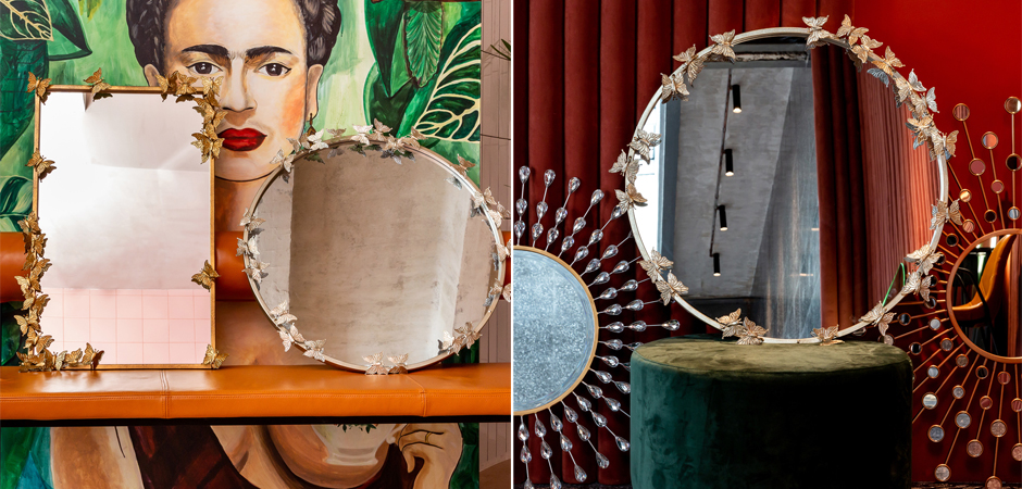 Зеркало Butterflies Circle Silver Mirror Зеркало Butterflies Circle Silver Mirror - Loft-Concept в Тюмени