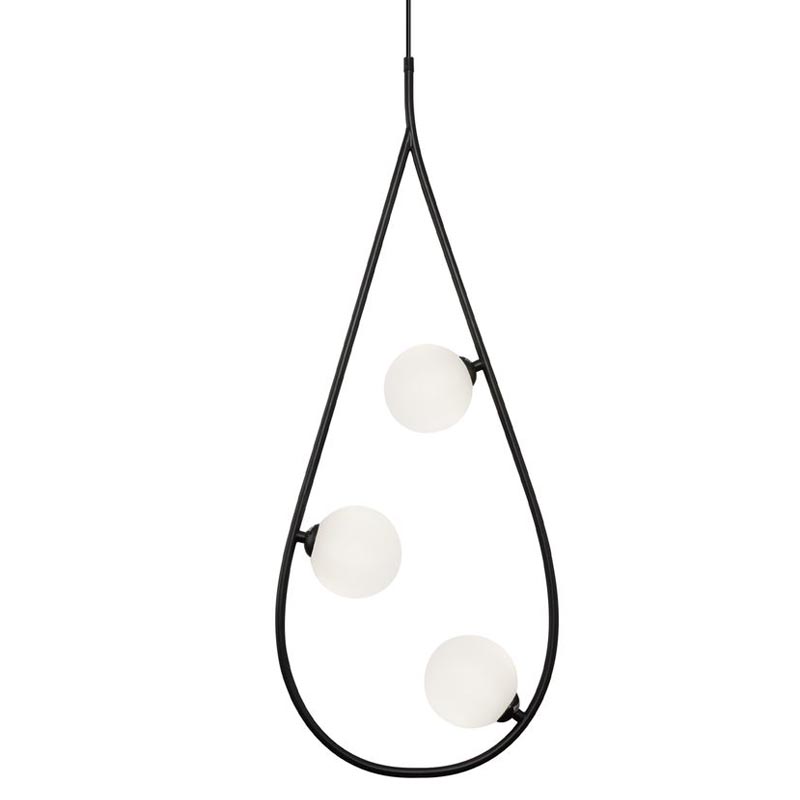 Люстра Marcan 3 Ball Chandelier Black Черный Белый Люстра Marcan 3 Ball Chandelier Black Черный Белый в Тюмени | Loft Concept