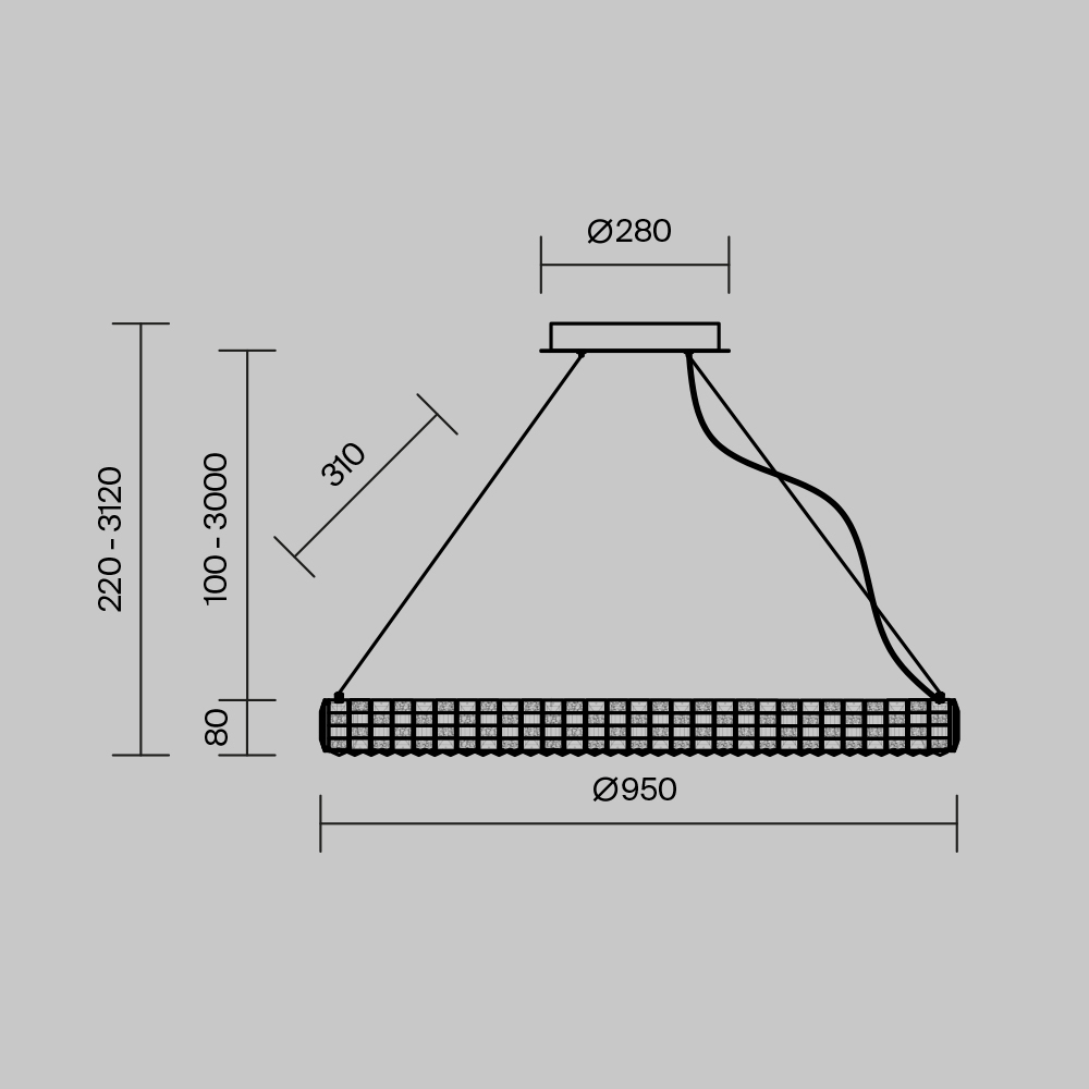 Люстра подвесная Castello 3000К 35Вт в Тюмени