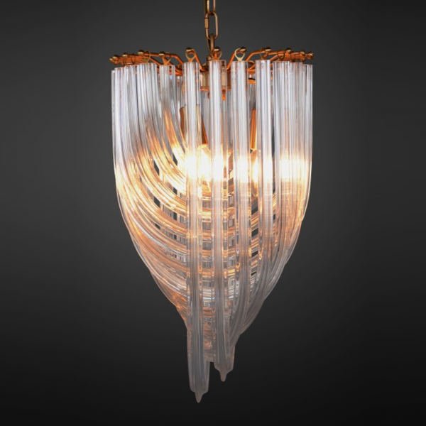Люстра Retro Frozen Glass Chandelier 30 Champagne Люстра Retro Frozen Glass Chandelier 30 Champagne в Тюмени | Loft Concept