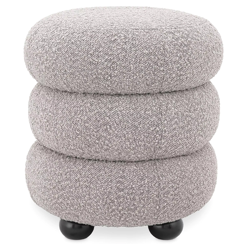 Пуф Eichholtz Stool Tulum Grey Светло-серый Черный Пуф Eichholtz Stool Tulum Grey Светло-серый Черный в Тюмени | Loft Concept