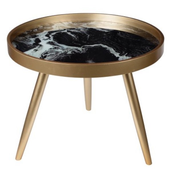 Coffee Table Salver Marble Золотой Черный Coffee Table Salver Marble Золотой Черный в Тюмени | Loft Concept