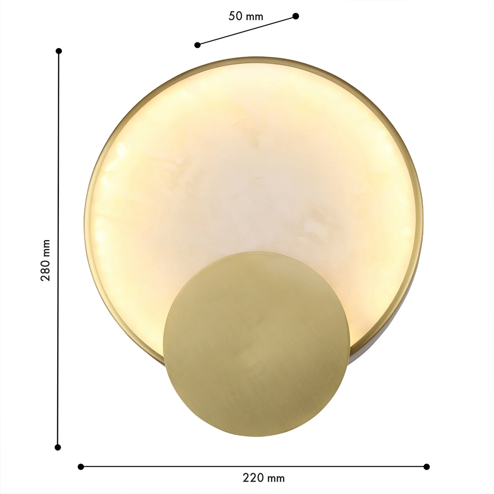 Бра в форме диска из бежевого алебастра Cryptocrystalline Stone в Тюмени