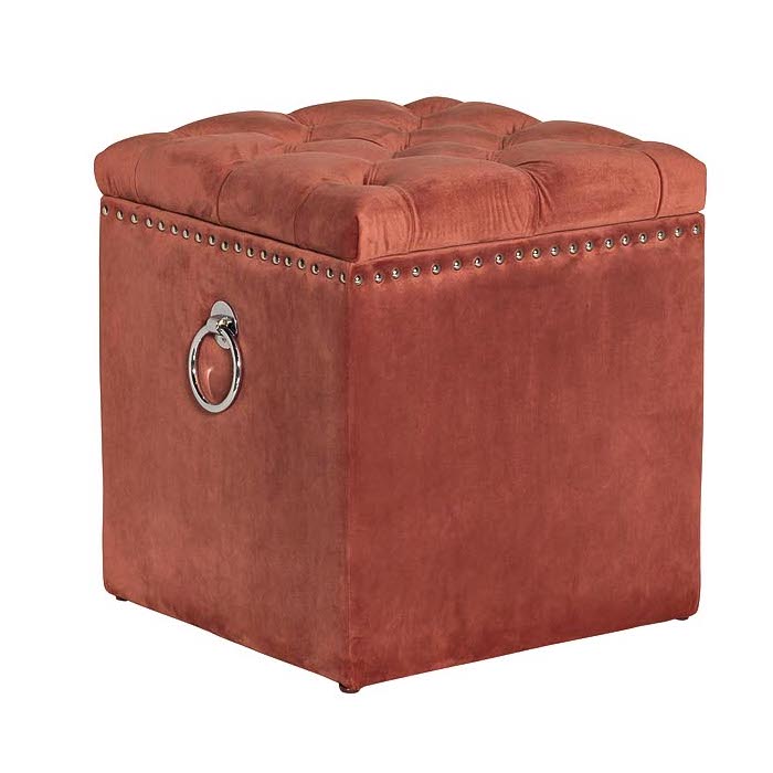 Пуф Terracotta Box Puff Терракотовый Хром Пуф Terracotta Box Puff Терракотовый Хром в Тюмени | Loft Concept