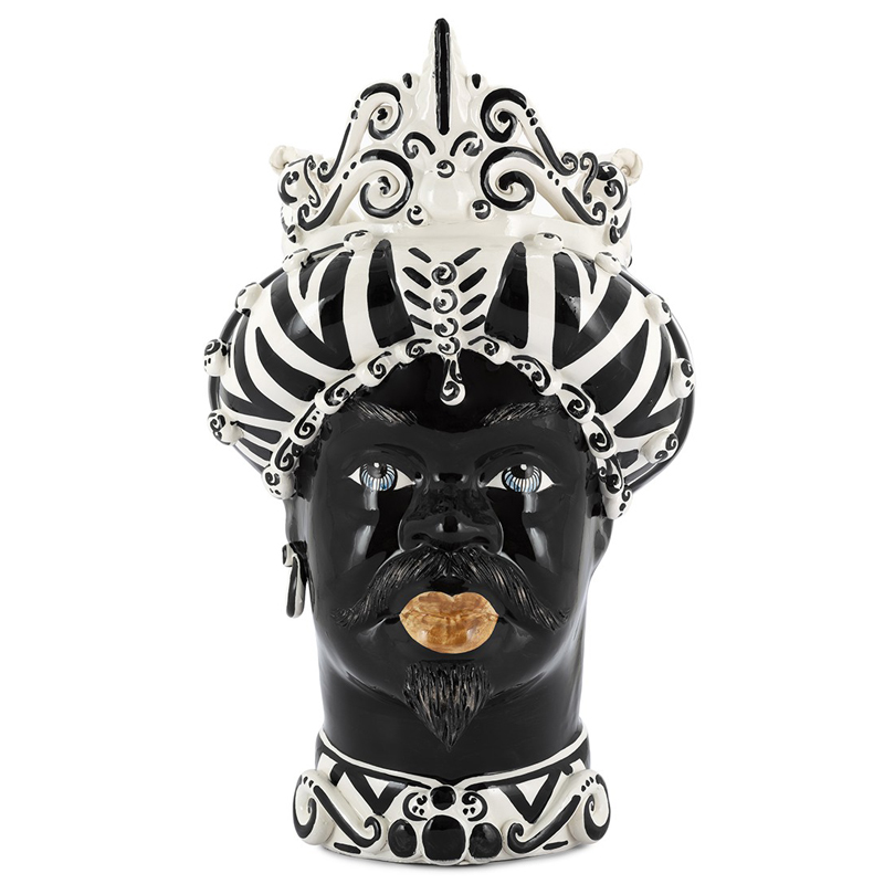 Ваза VASE MORO MAN MEDIUM zebra Черный Белый Ваза VASE MORO MAN MEDIUM zebra Черный Белый в Тюмени | Loft Concept