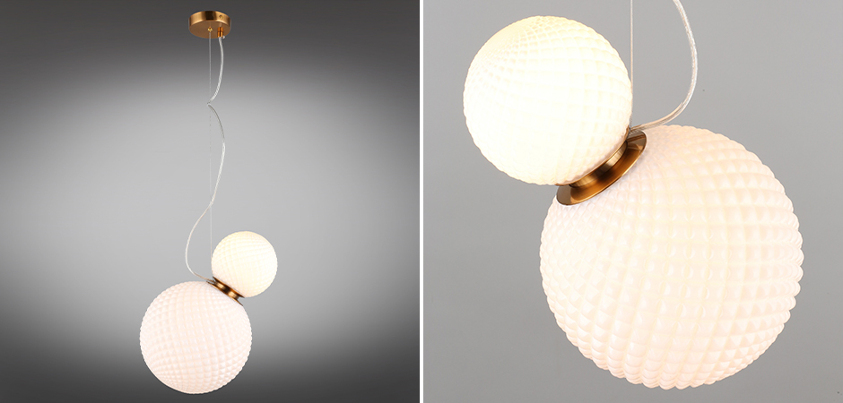 Подвесной светильник Perforated Bubbles с белым плафоном Подвесной светильник Perforated Bubbles с белым плафоном - Loft-Concept в Тюмени